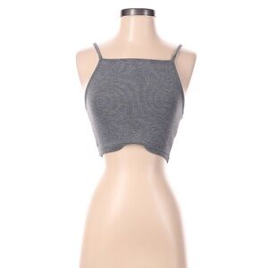 Topshop Gray Ribbed Crop Top